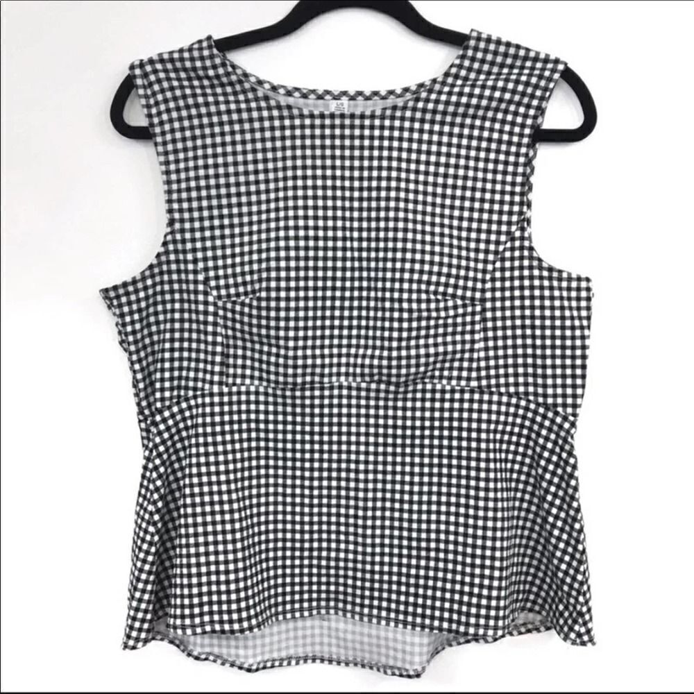 Jules & Leopold Black & White Checkered Top Large